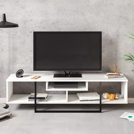 BOXED BELORA TV STAND FOR TVS UP TO 65" WHITE