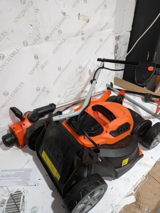 BOXED YARD FORCE 32CM LAWNMOWER AND TRIMMER