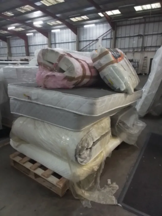 PALLET OF 7 ASSORTED UNBAGGED MATTRESSES