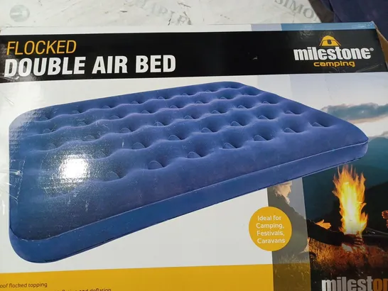 BOXED FLOCKED DOUBLE AIR BED 