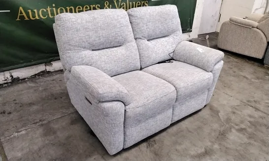 QUALITY BRITISH DESIGNED & MANUFACTURED G PLAN SEATTLE 2 SEATER POWER RECLINER SOFA REMCO LIGHT GREY FABRIC 