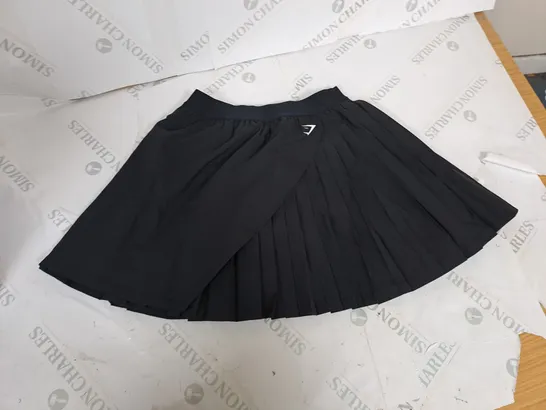 GYMSHARK PLEATED SKORT BLACK - SMALL