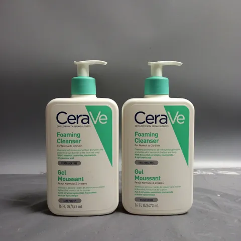 LOT OF 2 CERAVE FOAMING CLEANSER (473ML)