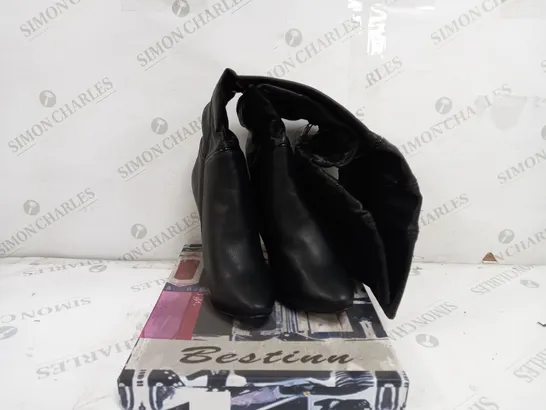 3 BOXED PAIRS OF BESTINN BLACK KNEE-HIGH HEELED BOOTS SIZE 38 