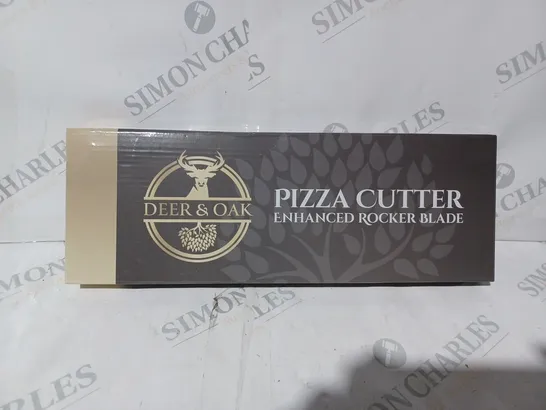 BOXED DEER AND OAK PIZZA CUTTER ENHANCED ROCKER BLADE 