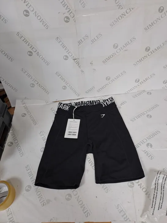 GYMSHARK TRAINING BANDMARK POCKET CYCLING SHORTS BLACK - MEDUM