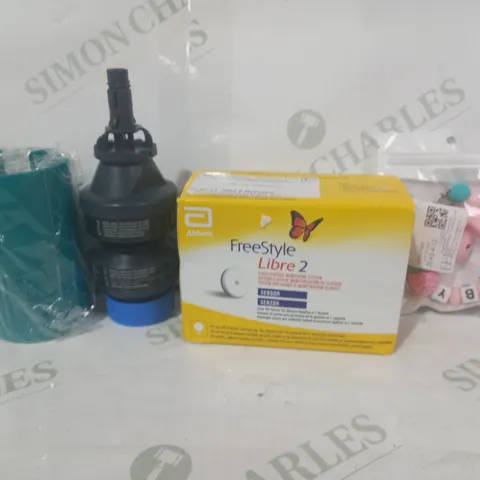 LOT OF APPROXIMATELY 10 ASSORTED HOUSEHOLD ITEMS TO INCLUDE FREESTYLE LIBRE 2 FLASH GLUCOSE MONITORING SYSTEM, BABY BRACELET, ETC