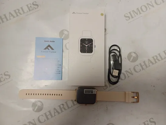 BOXED FITNESS TRACKER WATCH WITH USB CHARGINBG CABLE - PEACH