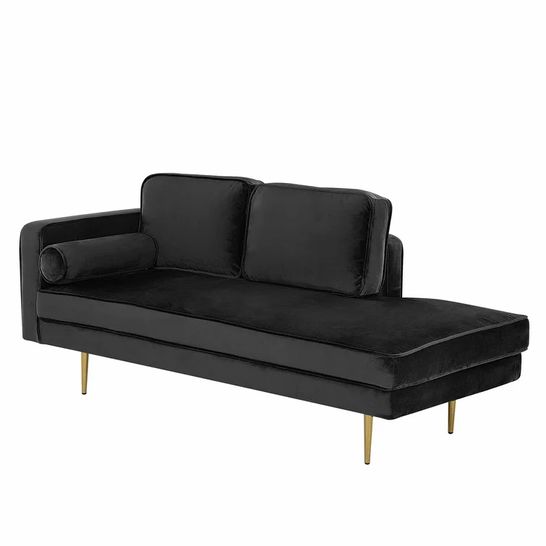 BOXED DESIGNER ASTRA CHAISE LOUNGE LEFT HAND BLACK