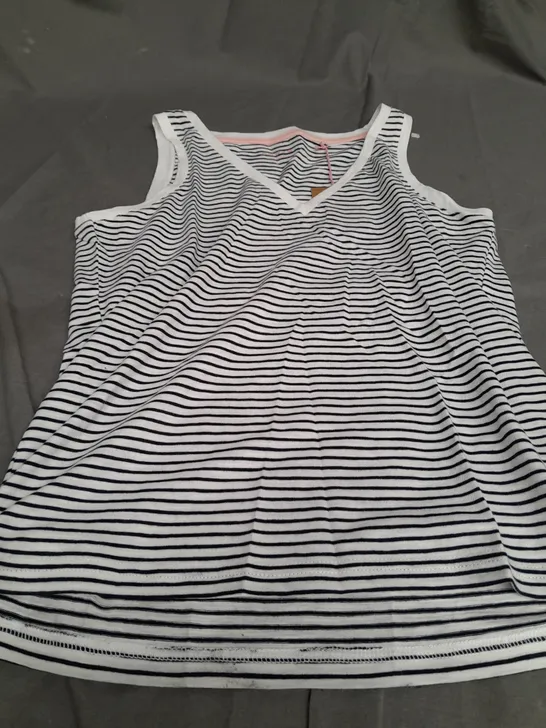 BODEN BLACK/WHITE VEST TOP SIZE S 