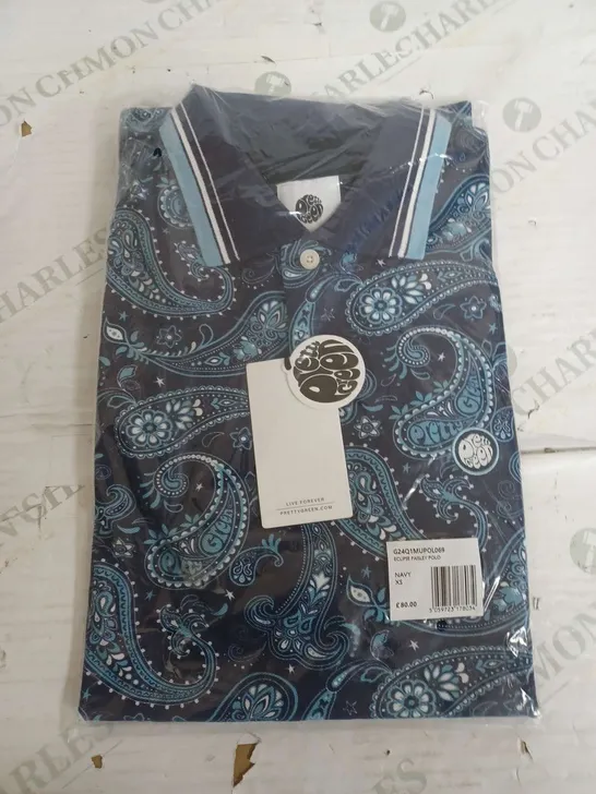 SEALED PRETTY GREEN ECLIPSE PAISLEY POLO SHIRT - XS