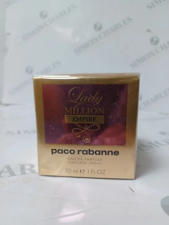 BOXED PACO RABANNE LADY MILLION EAU DE PARFUM NATURAL SPRAY 30ML 