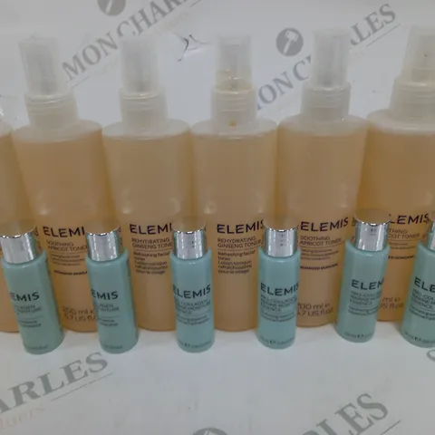 LOT OF 12 ELEMIS BEAUTY ITEMS TO INCLUDE APRICOT TONER AND HYDRATING ESSENCE