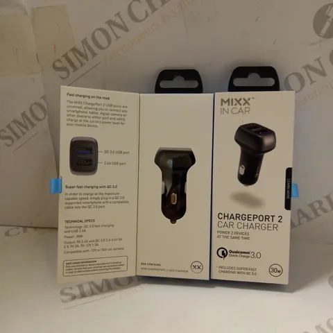 APPROXIMATELY 200 MIXX CHARGEPORT 2 USB CAR CHARGERS AND 140 TECH21 EVO MESH SPORT IPHONE CASES 