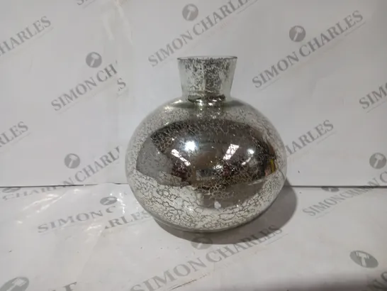 BOXED ALISON CORK PRELIT MERCURY GLASS VASE - SILVER - COLLECTION ONLY