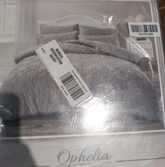 SEALED INITIATES LUXURY LIVING OPHELIA KING DUVET SET 230X220CM GREY IN COLOUR