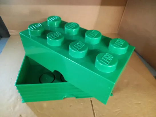 GREEN LEGO STORAGE CRATE - 50X24X18CM