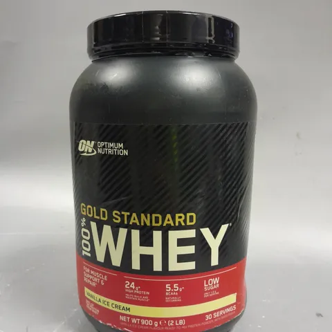 SEALED OPTIMUM NUTRITION GOLD STANDARD WHEY - VANILLA ICE CREAM - 900G