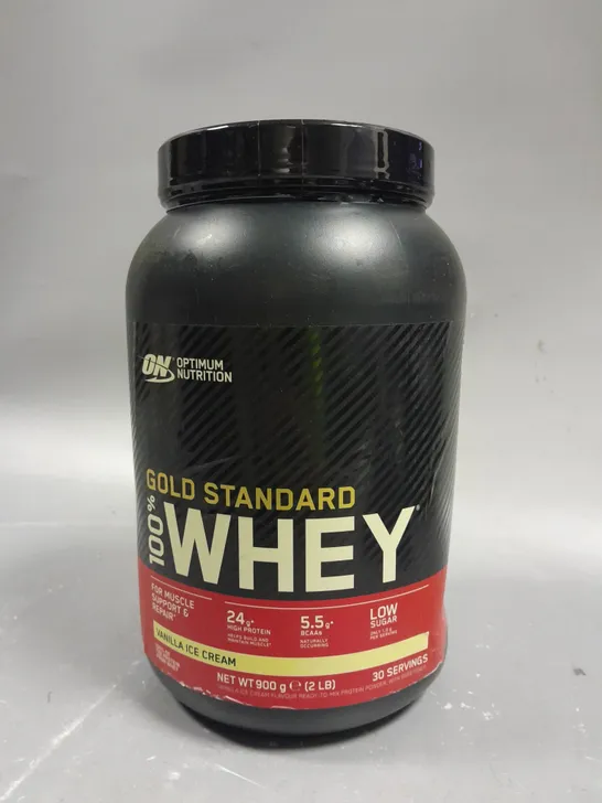 SEALED OPTIMUM NUTRITION GOLD STANDARD WHEY - VANILLA ICE CREAM - 900G