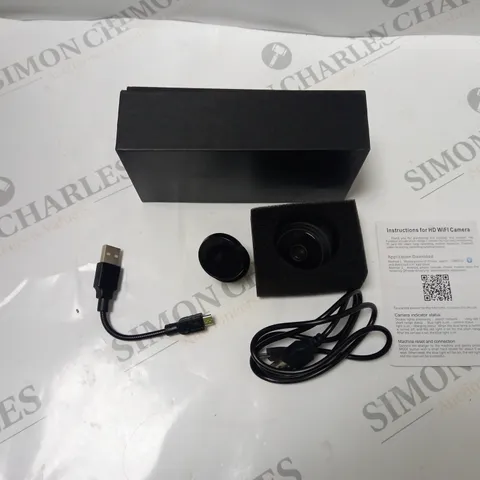 BOXED HD WI-FI CAMERA WITH MOUNTING, USB CABLES AND INSTRUCTIONS