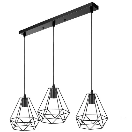 BOXED SEASE 3-LIGHT KITCHEN ISLAND GEOMETRIC PENDANT (1 BOX)