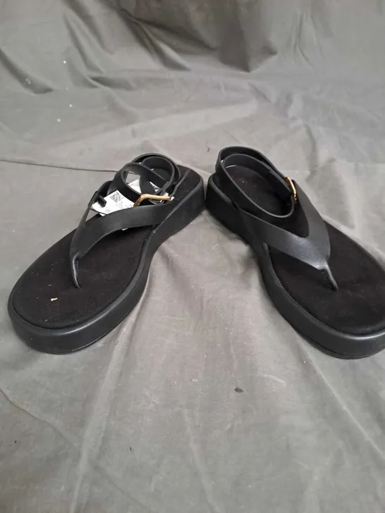 MANGO MNG THONG SANDALS BLACK SIZE 5