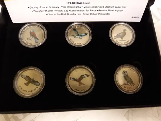 WESTMINSTER THE GREAT BRITISH ISLES WILDLIFE BIRDS OF PREY 10P 6PC COIN COLLECTION