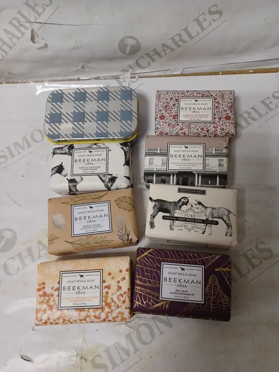 BEEKMAN 1802 8 PIECE ASSORTED GOAT MILK SOAP GIFT SET