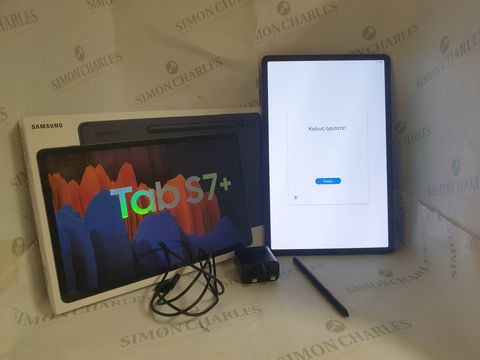 BOXED SAMSUNG GALAXY TAB S7+ 128GB ANDROID TABLET - MYSTIC BLACK