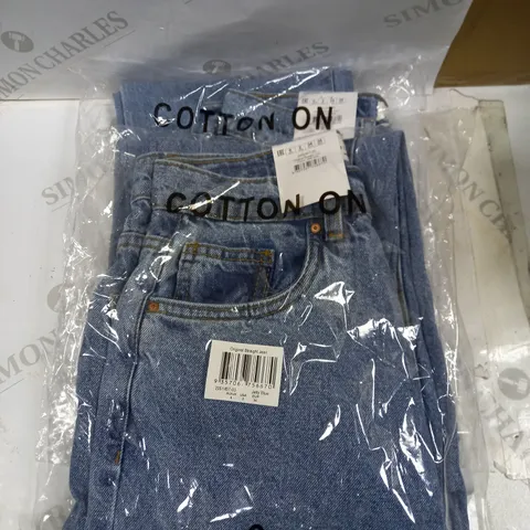 BOX OF 2 COTTON:ON ORIGINAL STRAIGHT JEANS - UK 6