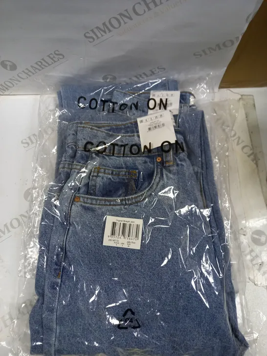 BOX OF 2 COTTON:ON ORIGINAL STRAIGHT JEANS - UK 6