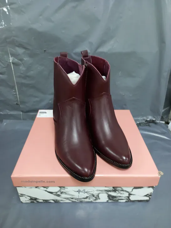 MODA IN PELLE ANNIEE BURGUNDY ANKLE BOOTS SIZE 5