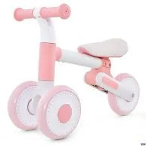 BOXED BABY BALANCE BIKE TODDLER WALKER TRAINING BICYCLE WITH ADJUSTABLE SEAT - PINK