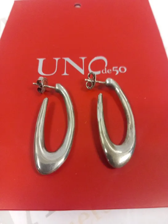 BAGGED UNO DE 50 ORBIT OPEN HOOP EARRINGS RRP £59