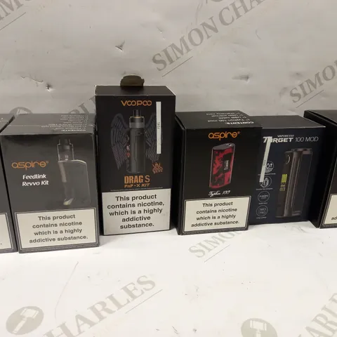 BOX OF ASSORTED ELECTRONIC CIGARETTES TO INCLUDE ASPIRE ETC