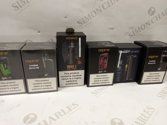 BOX OF ASSORTED ELECTRONIC CIGARETTES TO INCLUDE ASPIRE ETC