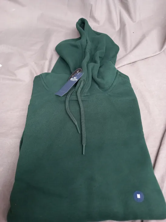 HOLLISTER DARK GREEN PLAIN HOODIE - MEDIUM