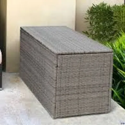 BOXED COSTWAY RATTAN PATIO BOX WITH 335L CAPACITY 115 X 60 X 65CM - BROWN (1 BOX)