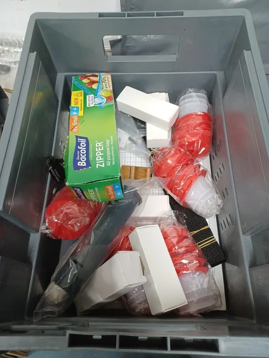 BOX OF APPROXIMATELY 20 ASSORTED HOUSEHOLD ITEMS TO INCLUDE LENOR SCENT BOOSTER, CAT COLLARS AND A MULTI TOOL