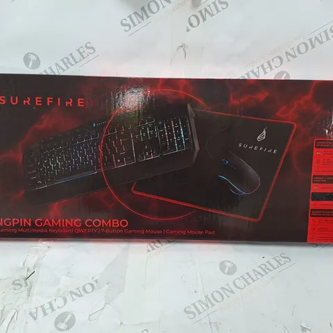 SURE FIRE  WIRED GAMING WIRED KEYBOARD MOUSE AND MAT COMBO 