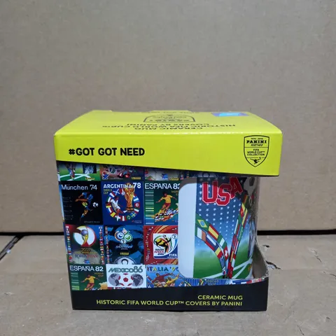 BOX OF APPROXIMATELY 30 USA WORLD CUP 1994 PANINI CERAMIC MUGS 