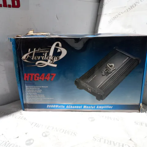 BOXED LANZAR HERITAGE 2000W 4-CHANNEL MOSFET AMPLIFIER HTG447 