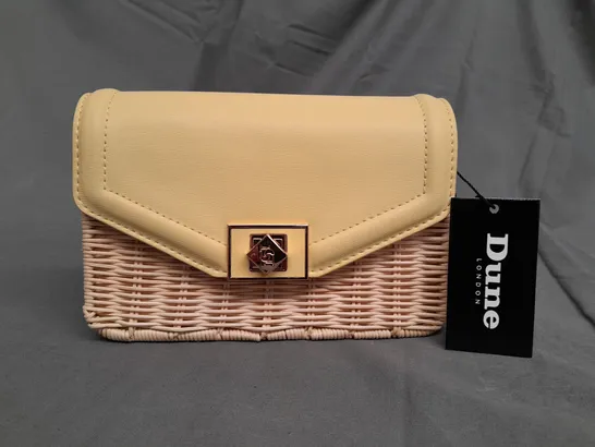 DUNE MINI UNLOCK WICKER YELLOW BAG 