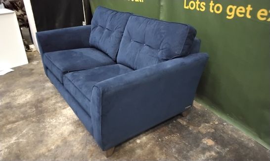QUALITY BRITISH DESIGNER LOUNGE Co. NAVY FABRIC TWO SEATER SOFA