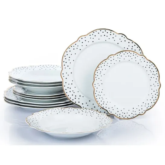 BOXED FAIRMONT PARK ENGLERT PORCELAIN CHINA DINNERWARE (SET OF 12)