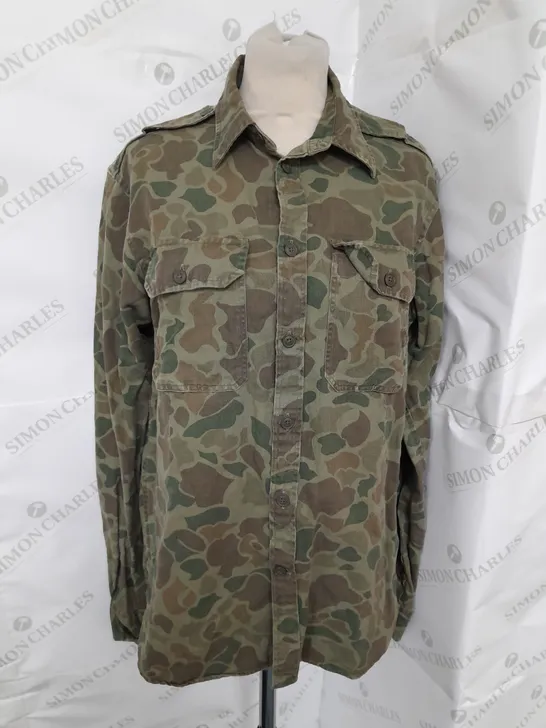 POLO BY RALPH LAUREN RELAXED FIT SHIRT IN CAMO GREEN SIZE S