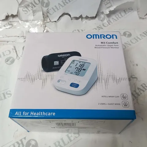 BOXED OMRON M3 COMFORT AUTOMATIC UPPER ARM BLOOD PRESSURE MONITOR