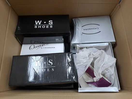 APPROXIMATELY 10 PAIRS OF ASSORTED BOXED AND UNBOXED SHOES TO INCLUDE SANDALS, AND TRAINERS 