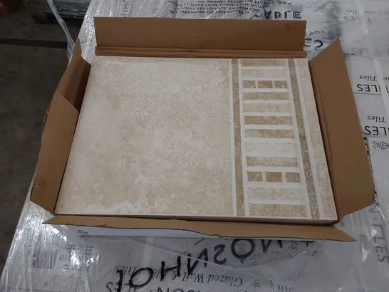 PALLET TO CONTAIN APPROX 48 X PACKS OF JOHNSON TILES SONORAN STONE INTEGRAL BORDER GLAZED WALL & FLOOR TILES - 10 TILES PER PACK // TILE SIZE: 361 X 276 X 9mm