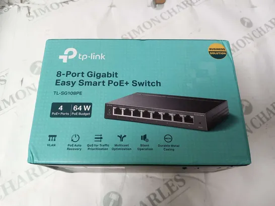 BOXED TP-LINK 8 PORT GIGABIT EASY SMART POE+ SWITCH TL-SG108PE